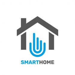 Smart home emblem for digital technologies. Vector illustration. EPS 10